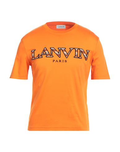 Lanvin Man T-shirt Orange Size Xxs Cotton, Polyester