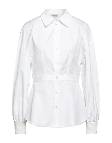 Alexander Mcqueen Woman Shirt White Size 4 Cotton, Silk, Polyamide, Elastane