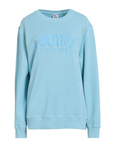 Autry Woman Sweatshirt Azure Size M Cotton In Blue