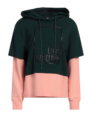 Love Moschino Woman Sweatshirt Green Size 6 Cotton, Modal, Elastane In Black
