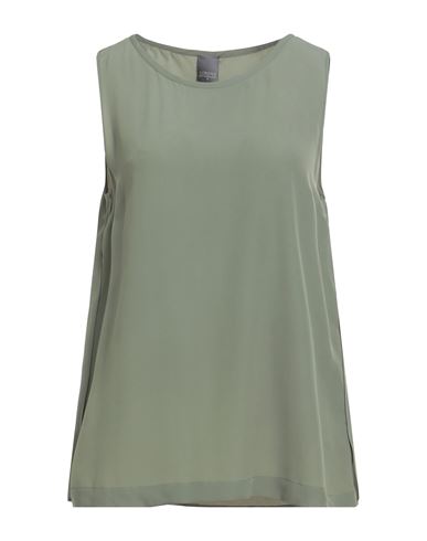 Lorena Antoniazzi Woman Top Military Green Size 2 Acetate, Silk