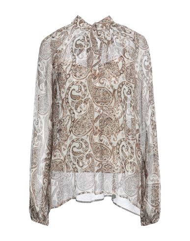 Alessia Zamattio Woman Blouse Khaki Size 8 Silk In Beige