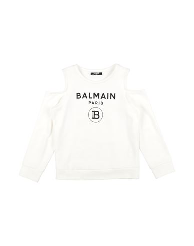 Shop Balmain Toddler Girl Sweatshirt Off White Size 6 Cotton
