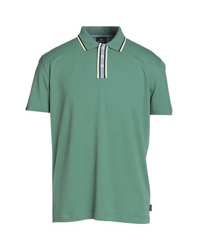 Ps By Paul Smith Ps Paul Smith Man Polo Shirt Green Size M Organic Cotton, Elastane