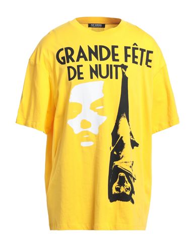 Raf Simons Man T-shirt Ocher Size L Cotton In Yellow