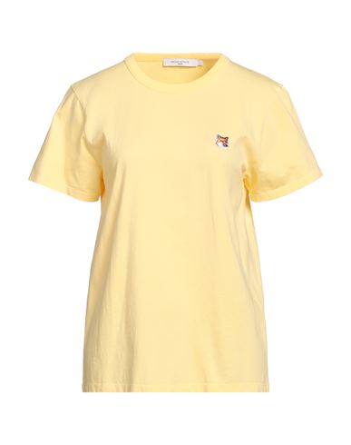 Maison Kitsuné Woman T-shirt Light Yellow Size Xxl Cotton