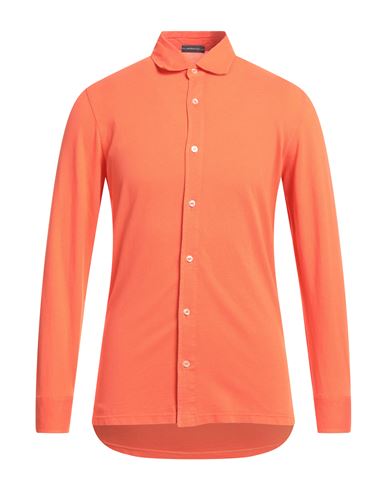 Rossopuro Man Shirt Orange Size 5 Cotton