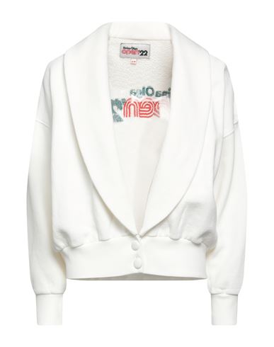 Reina Olga Cropped Cotton Sweatshirt In White