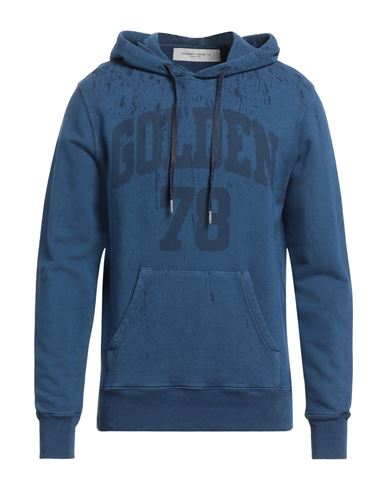 Golden Goose Midshipman-blue Journey Collection Sweatshirt With Golden 78 Lettering And Rain-effect Treatment In Blue