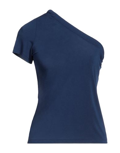 Merci .., Woman T-shirt Navy Blue Size S Viscose