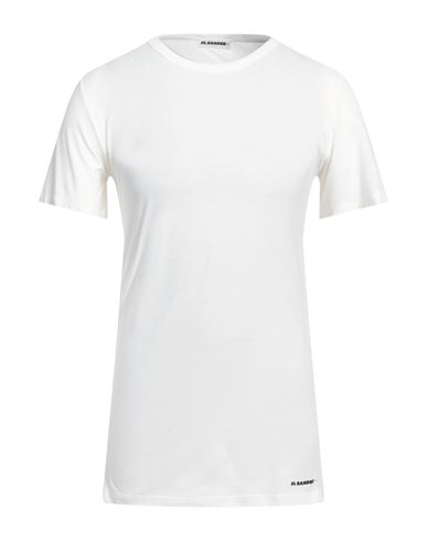 Shop Jil Sander Man T-shirt Cream Size M Cotton In White