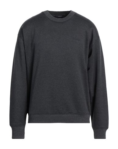Versace Man Sweatshirt Lead Size L Cotton, Cashmere In Grey