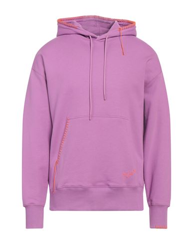 Msgm Man Sweatshirt Light Purple Size Xs Cotton