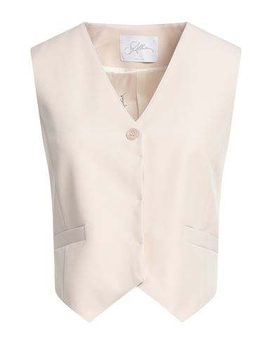 Soallure Woman Vest Ivory Size 6 Polyester, Elastane In White