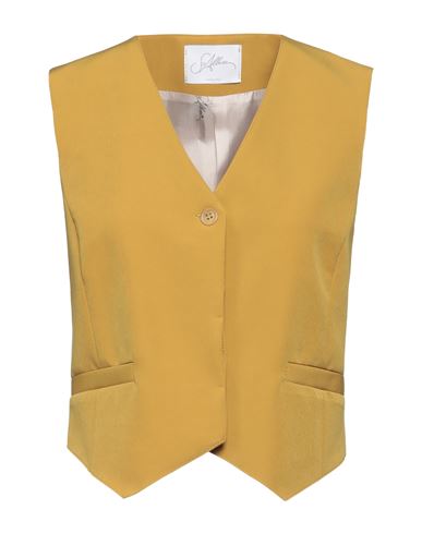Soallure Woman Tailored Vest Mustard Size 4 Polyester, Elastane In Yellow