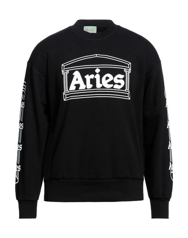 Aries Logo Printed Crewneck Sweatshirt In Black