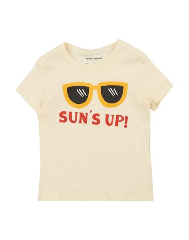 Mini Rodini Kids'  Toddler T-shirt Cream Size 7 Organic Cotton In White