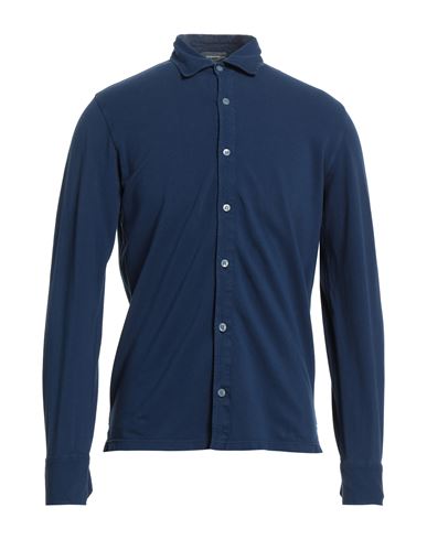 ROSSOPURO ROSSOPURO MAN SHIRT MIDNIGHT BLUE SIZE 5 COTTON