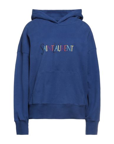 Shop Saint Laurent Woman Sweatshirt Blue Size M Cotton