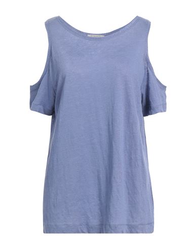 Shop Pinko Woman T-shirt Slate Blue Size M Linen