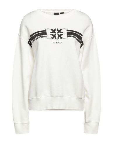 Pinko Woman Sweatshirt Off White Size M Cotton, Lyocell