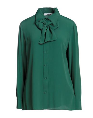 Mauro Grifoni Woman Shirt Emerald Green Size 10 Acetate, Silk