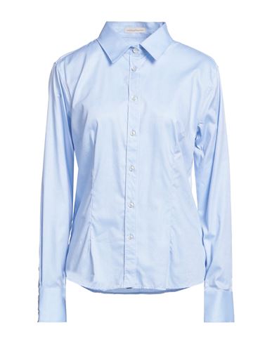 Camicettasnob Woman Shirt Sky Blue Size 6 Cotton, Elastane