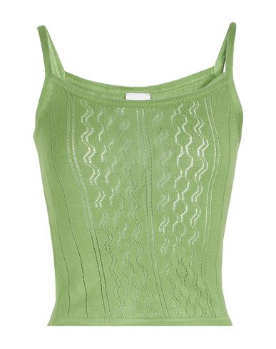 8 By Yoox Viscose Blend Cropped Tank Top Woman Top Light Green Size Xxl Viscose, Polyester