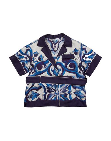 Dolce & Gabbana Toddler Girl Shirt Blue Size 4 Silk In Blue