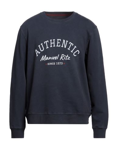 Manuel Ritz Man Sweatshirt Navy Blue Size Xxl Cotton, Elastane