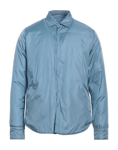 Shop Aspesi Man Jacket Light Blue Size Xs Polyamide