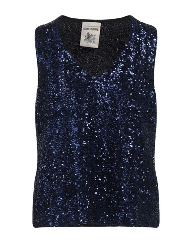 Semicouture Woman Top Blue Size 6 Polyamide, Polyester