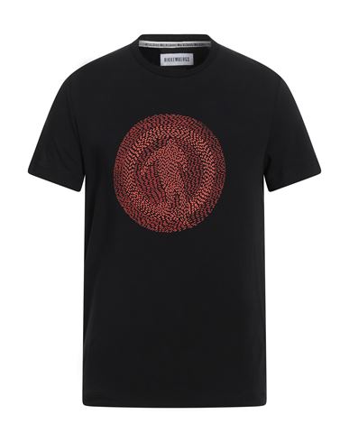 Bikkembergs Man T-shirt Black Size L Cotton, Elastane