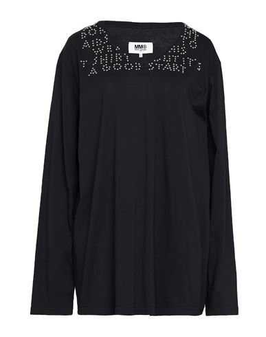 Mm6 Maison Margiela Woman T-shirt Black Size Xxl Cotton