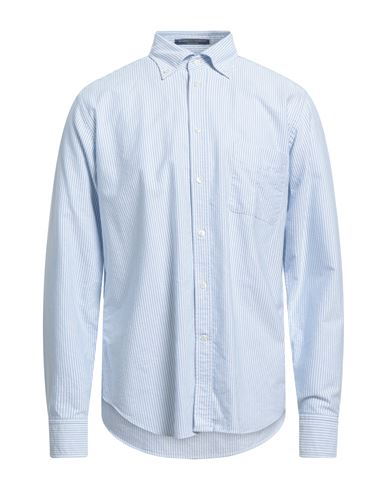 B.d.baggies B. D.baggies Man Shirt Azure Size 17 Cotton In Blue