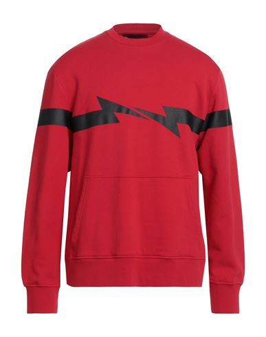 Neil Barrett Man Sweatshirt Red Size S Cotton, Elastane
