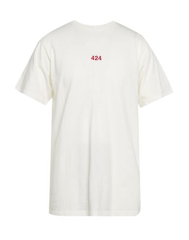 424 Fourtwofour Man T-shirt Ivory Size S Cotton In White