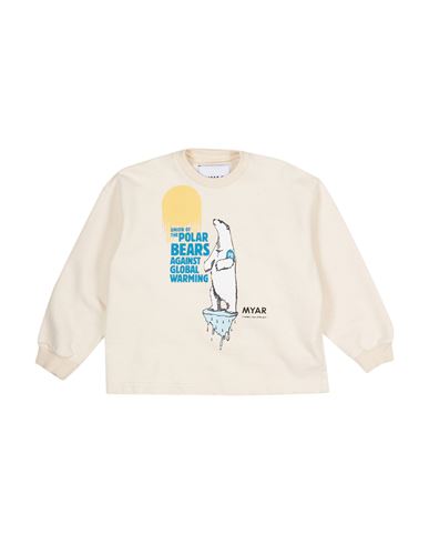 Myar Babies'  Toddler Boy Sweatshirt Cream Size 4 Cotton, Elastane In White