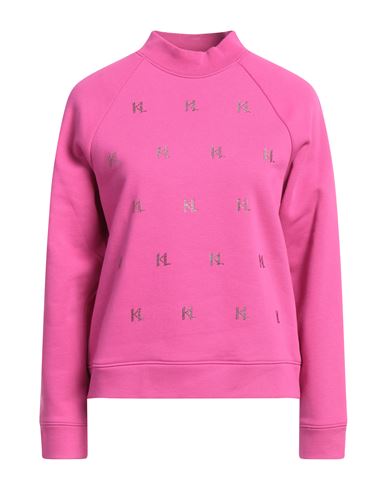 Karl Lagerfeld Woman Sweatshirt Fuchsia Size S Organic Cotton, Recycled Polyester In Pink