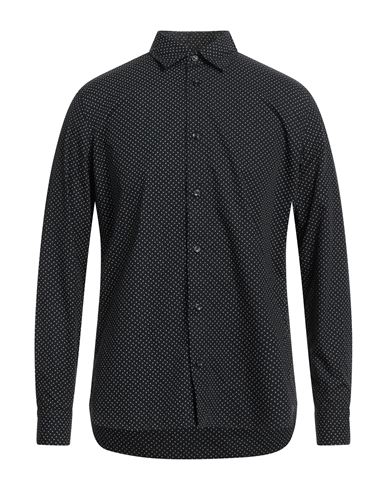Giampaolo Man Shirt Black Size 16 Cotton