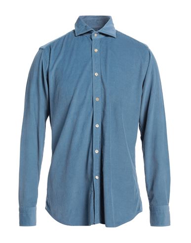 Guglielminotti Man Shirt Pastel Blue Size 15 Cotton, Lyocell