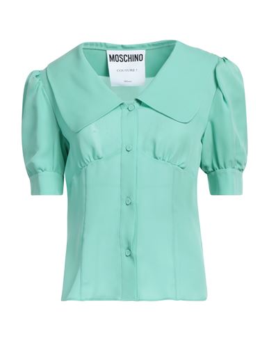 Shop Moschino Woman Shirt Light Green Size 10 Silk