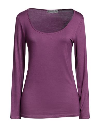 Boutique De La Femme Woman T-shirt Deep Purple Size M/l Viscose, Elastane