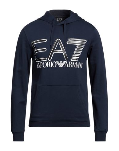 Ea7 Man Sweatshirt Navy Blue Size S Cotton