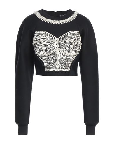 Dolce & Gabbana Woman Sweatshirt Black Size 10 Cotton, Viscose, Polyamide, Elastane, Aluminum