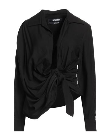 Shop Jacquemus Woman Shirt Black Size 8 Viscose, Polyamide