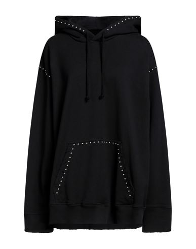 Mm6 Maison Margiela Woman Sweatshirt Black Size Xl Cotton, Elastane, Aluminum