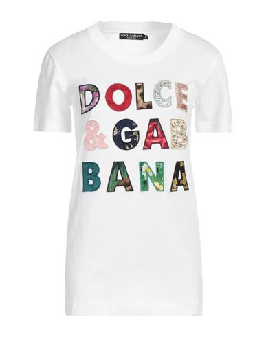 Dolce & Gabbana Woman T-shirt White Size 0 Cotton, Viscose, Polyester, Silk, Metallic Polyester
