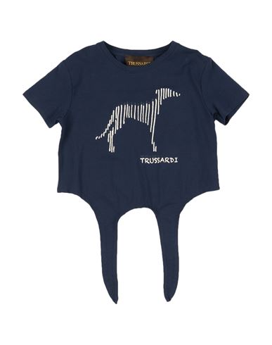 Trussardi Junior Babies'  Toddler Girl T-shirt Navy Blue Size 5 Cotton, Elastane