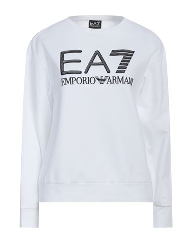 Ea7 Woman Sweatshirt White Size Xxl Polyester, Cotton, Modal, Elastane